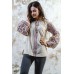 Embroidered blouse "Luxury" brown on beige